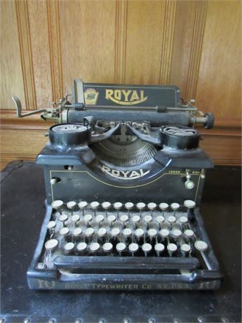 Antique Royal Typewriter with Glass Keys
