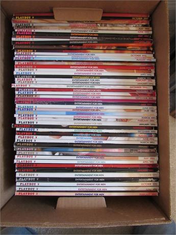 Large Box of Playboy Magazines Early 1990s