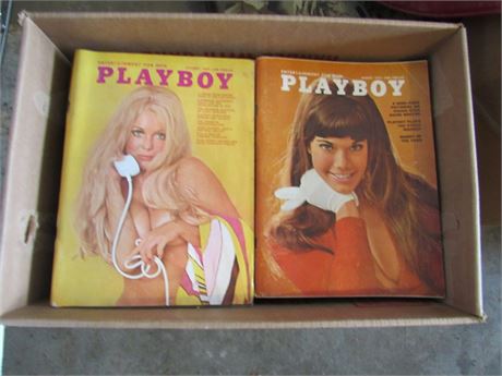 Large Box of Playboy Magazines Late 1960s