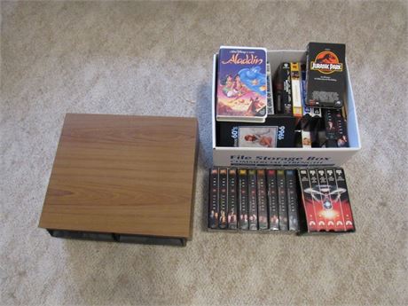 Lot of VHS Tapes: X Files, Star Trek & Storage Container