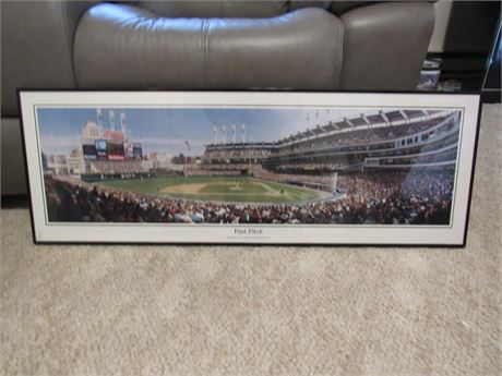 Cleveland Indians "First Pitch" Framed Panoramic Photo by Rob Arra
