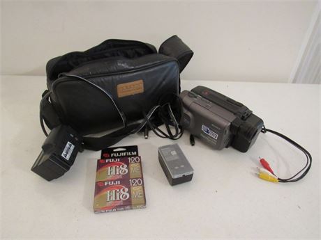 Vintage Sony Hi8 Camcorder, Case and Tapes