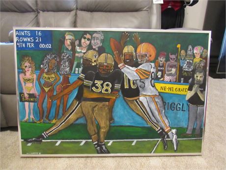 Cleveland Browns Painting: WC Hemming Signed/Framed