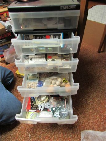 Plastic Storage Cabinet w/ Craft Supplies