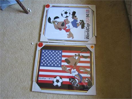 Vintage 1994 World Cup USA Soccer Posters Framed