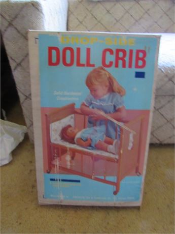 Vintage American Toy Co. Drop Side Doll Crib in the Original Box