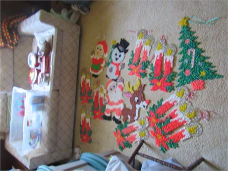 Vintage Christmas Lot: large Wall Ornaments