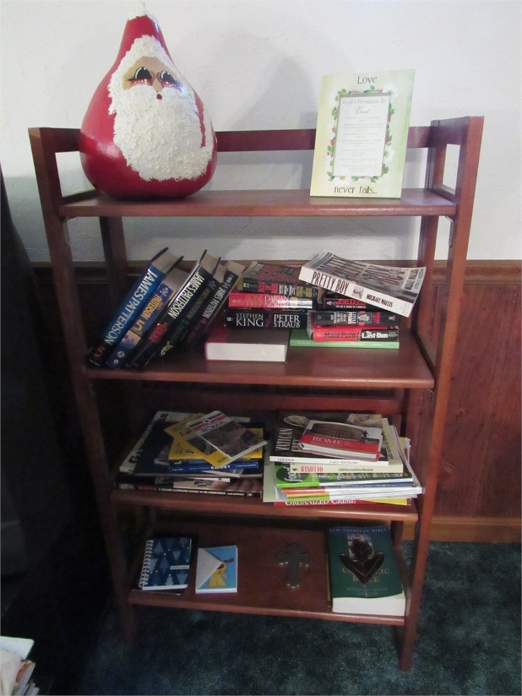 BlindSquirrelAuctions - Nice Wood Bookcase with Books ...
