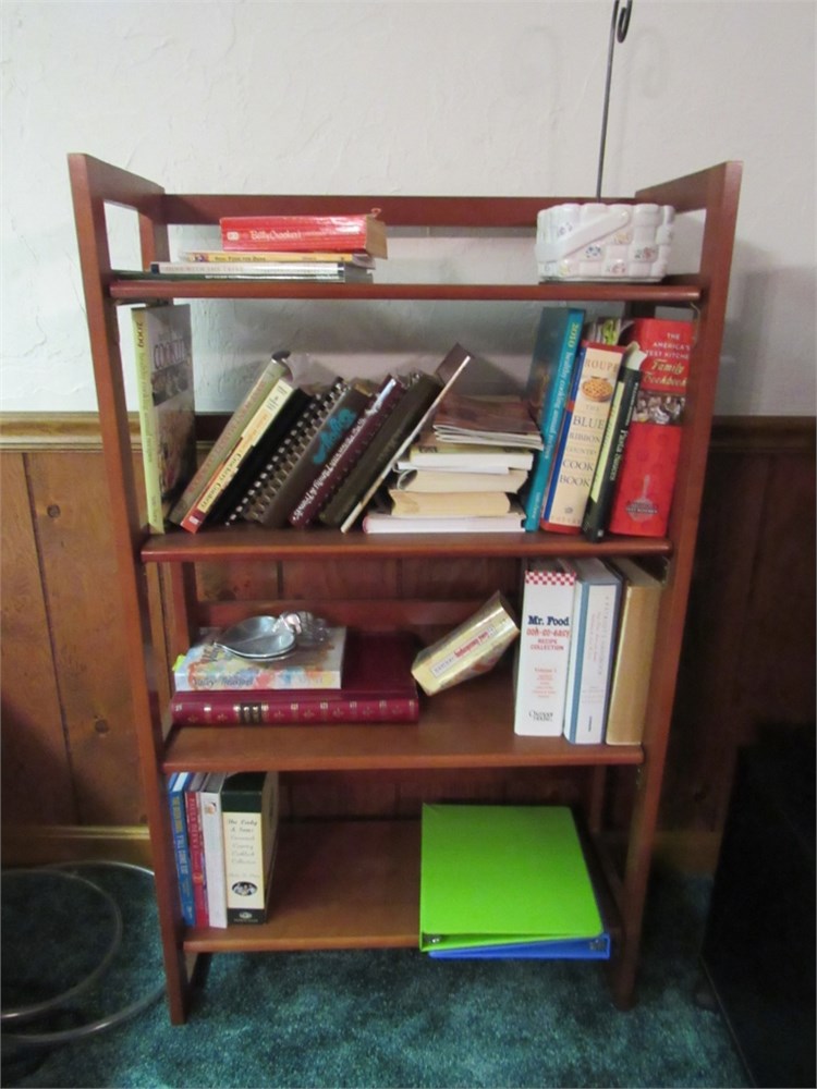 BlindSquirrelAuctions - Nice Wood Bookcase with Books ...