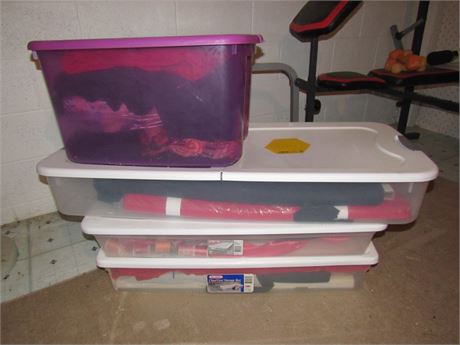 Storage Tubs Filled with Material