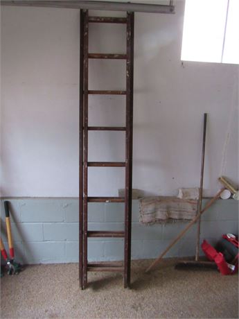 Wood Extension Ladder 8' Sections, Vintage