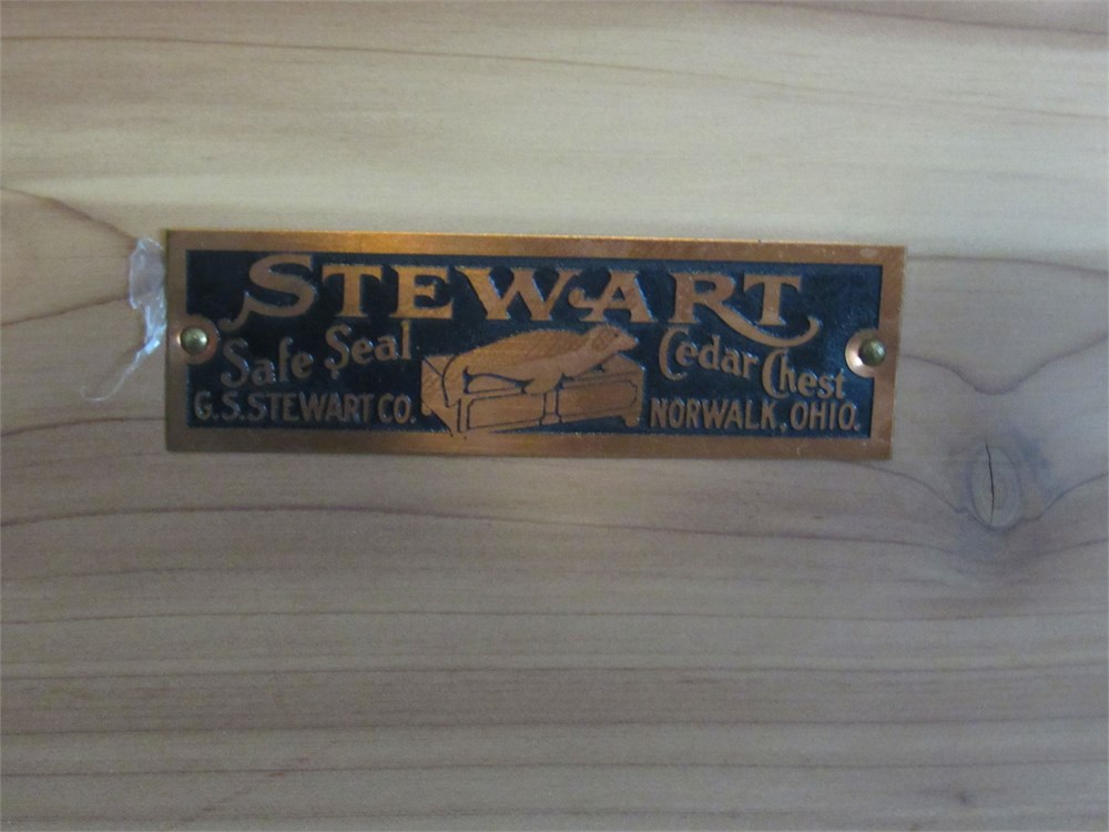 BlindSquirrelAuctions - Stewart Cedar Blanket Chest from Norwalk Ohio ...