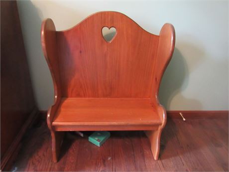 Child's Wood Heart Bench