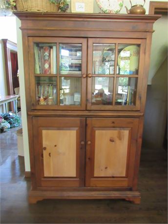 Wonderful Wood China Hutch. Contents Not Included
