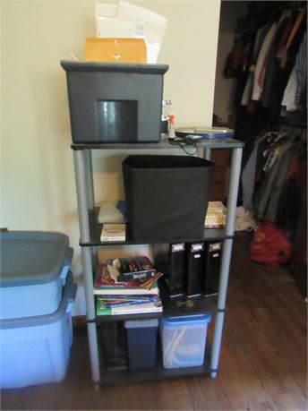 Sturdy Shelving Unit + Office Supplies