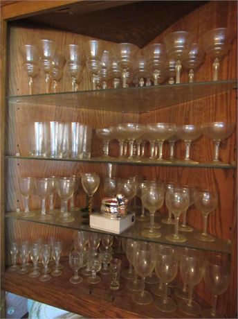 China Hutch Clean Out; Glassware