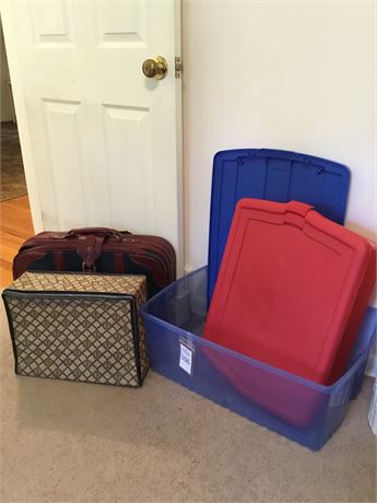Plastic Storage Totes and Small Luggage