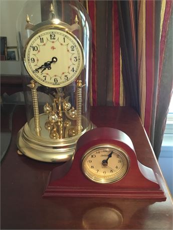 Sunbeam Mantle Clock and Elgin Anniversary Clock
