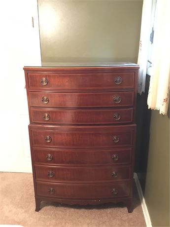 Seven Drawer Rway Tall Dresser with Glass Top