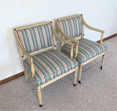 Two Matching Vintage Empire Arm Chairs