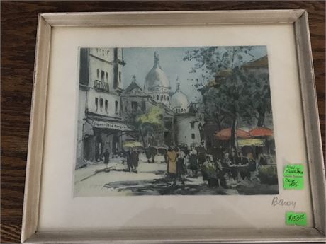 Marcel Julien Baron (2) Hand Colored and signed Etchings