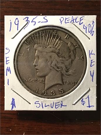 1935 S Peace Silver Dollar, Semi-Rare