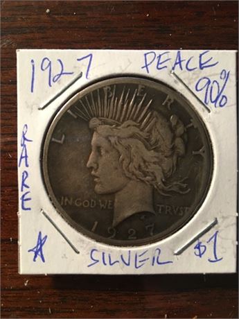 1927 Peace Silver Dollar, Rare