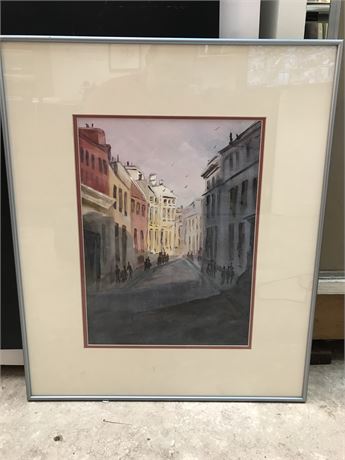 Original Framed Watercolor by Carole J. Mickley “Somewhere in Europe”