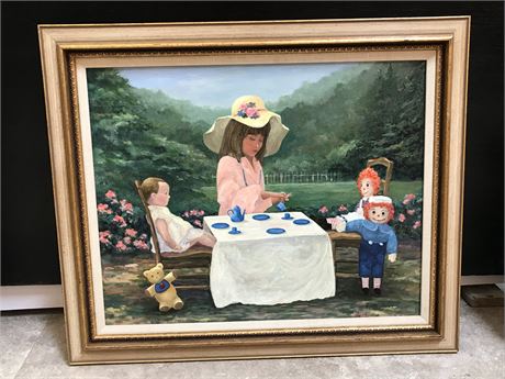Original Oil on Canvas by Ruth Juve “Tea Party with Friends”