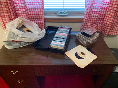 Cassette Tapes & Bag'o'Vinyl Lot